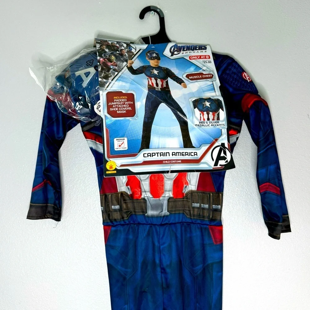 New Marvel Youth Captain America Halloween Costume Size Medium (8-10) - Picture 1 of 15